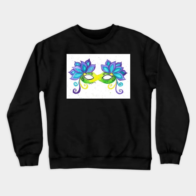 Mardi Gras Mask Crewneck Sweatshirt by Wendysmalley